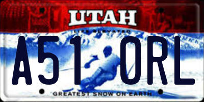 UT license plate A510RL