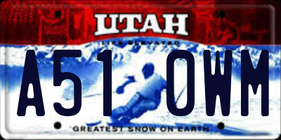 UT license plate A510WM