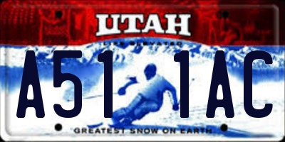 UT license plate A511AC