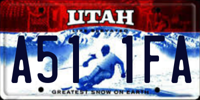 UT license plate A511FA
