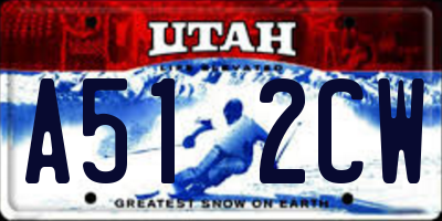 UT license plate A512CW