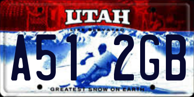 UT license plate A512GB