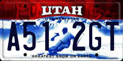 UT license plate A512GT