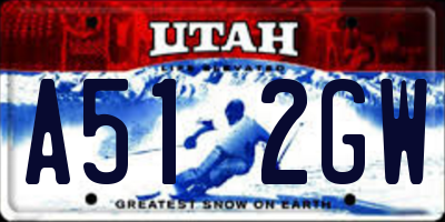 UT license plate A512GW