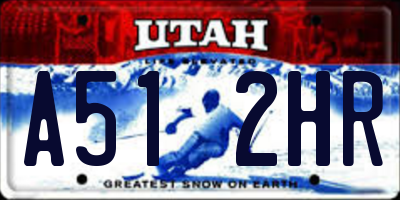UT license plate A512HR