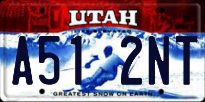 UT license plate A512NT