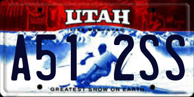 UT license plate A512SS