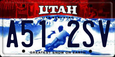 UT license plate A512SV