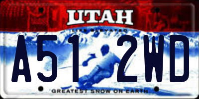 UT license plate A512WD