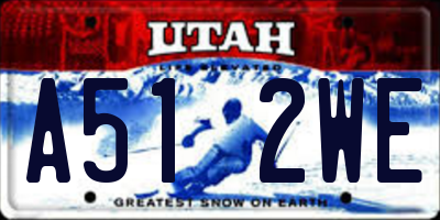 UT license plate A512WE