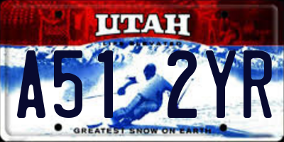 UT license plate A512YR