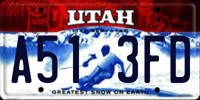 UT license plate A513FD