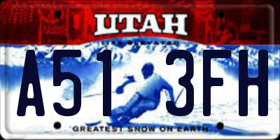 UT license plate A513FH