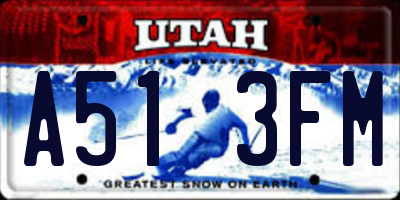 UT license plate A513FM