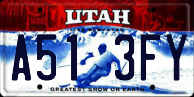 UT license plate A513FY
