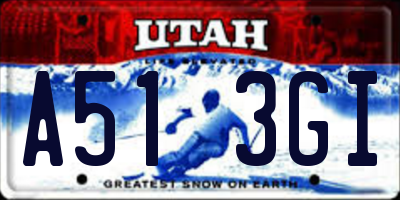 UT license plate A513GI
