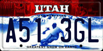 UT license plate A513GL