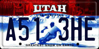 UT license plate A513HE