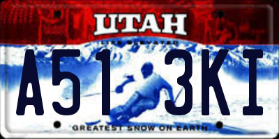 UT license plate A513KI
