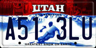 UT license plate A513LU