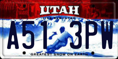 UT license plate A513PW
