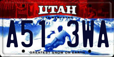 UT license plate A513WA
