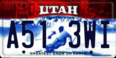 UT license plate A513WI