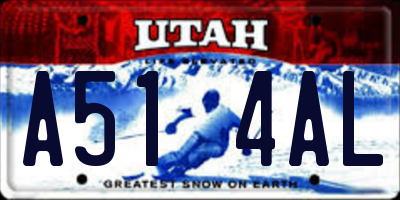 UT license plate A514AL