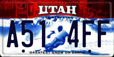 UT license plate A514FF