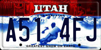 UT license plate A514FJ