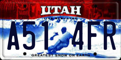 UT license plate A514FR