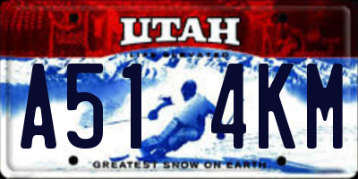 UT license plate A514KM