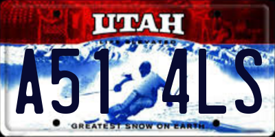 UT license plate A514LS