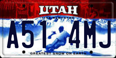 UT license plate A514MJ