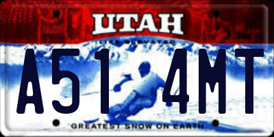 UT license plate A514MT