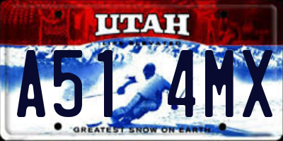 UT license plate A514MX