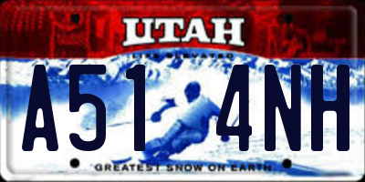 UT license plate A514NH