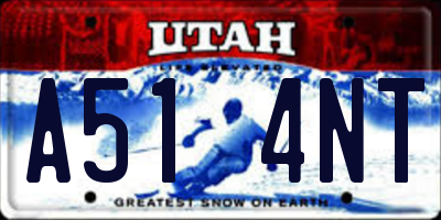 UT license plate A514NT