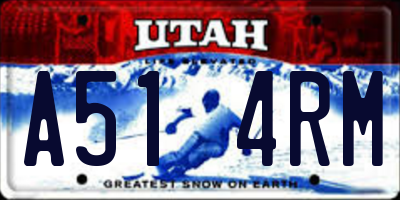 UT license plate A514RM