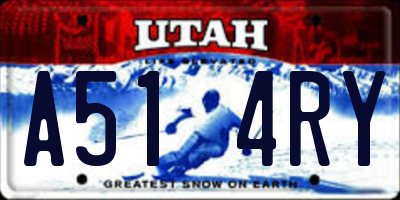 UT license plate A514RY