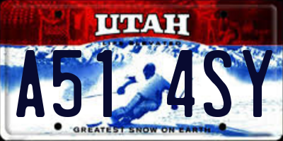 UT license plate A514SY