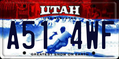 UT license plate A514WF