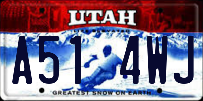 UT license plate A514WJ