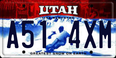 UT license plate A514XM