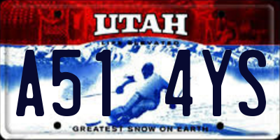 UT license plate A514YS