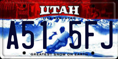 UT license plate A515FJ