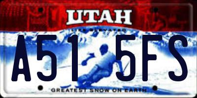 UT license plate A515FS