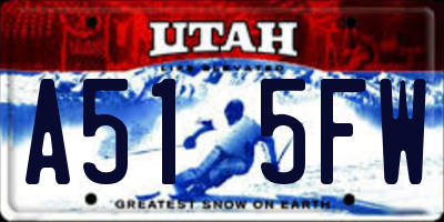 UT license plate A515FW