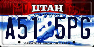 UT license plate A515PG