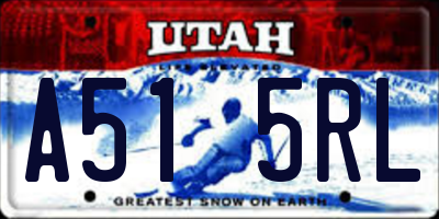 UT license plate A515RL
